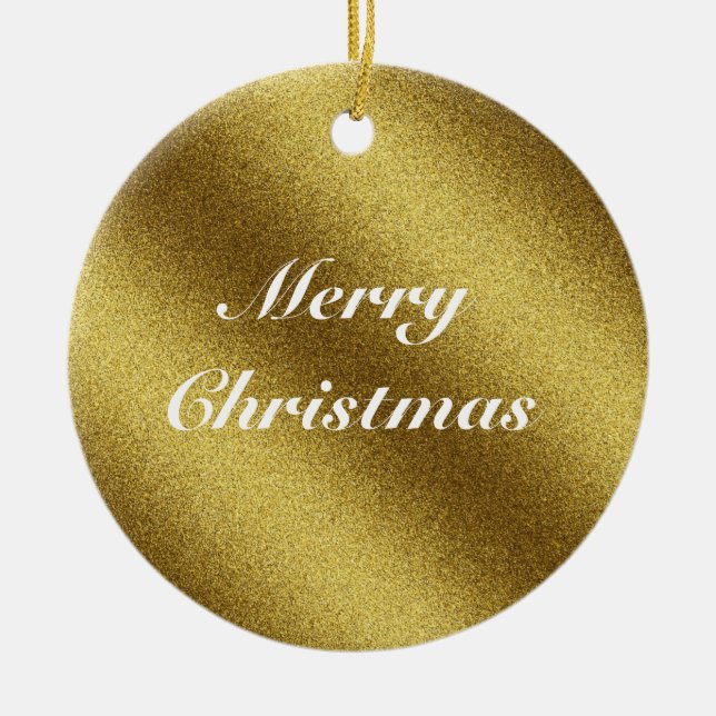 Personlig Golden Glitter jul Julgransprydnad Keramik (Framsidan)
