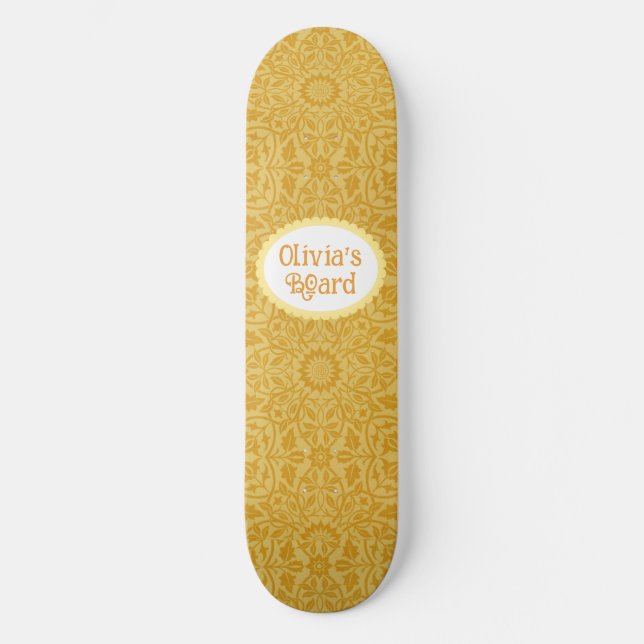Personlig Golden Gult Mini Skateboard Bräda 18,5 Cm (Framsida)