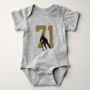 Personlig Golden Hockey Player Number Jersey T Shirt