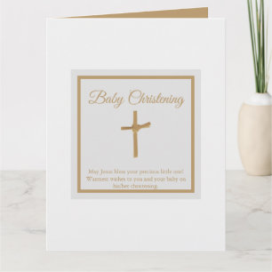 Personlig Golden Kor Baby Christening Baptism Kort