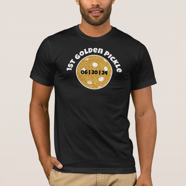 Personlig Golden Pickle Guld Pickleball Glitter T Shirt (Framsida)