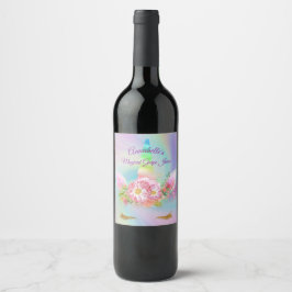 Personlig Golden Rainbow Unicorn Juice Label Vinflaska Etikett