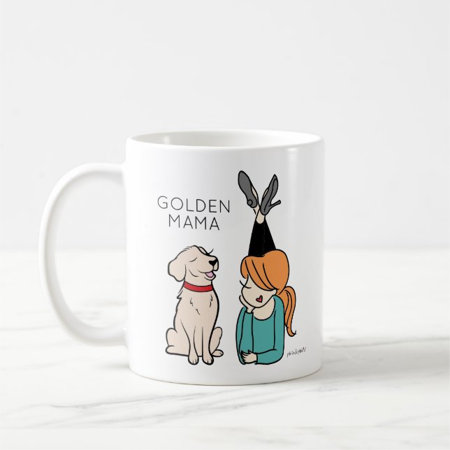 Personlig Golden Reriever Mamma Coffee Mugg (Vänster)