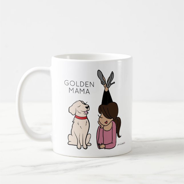 Personlig Golden Reriever Mamma Coffee Mugg (Vänster)