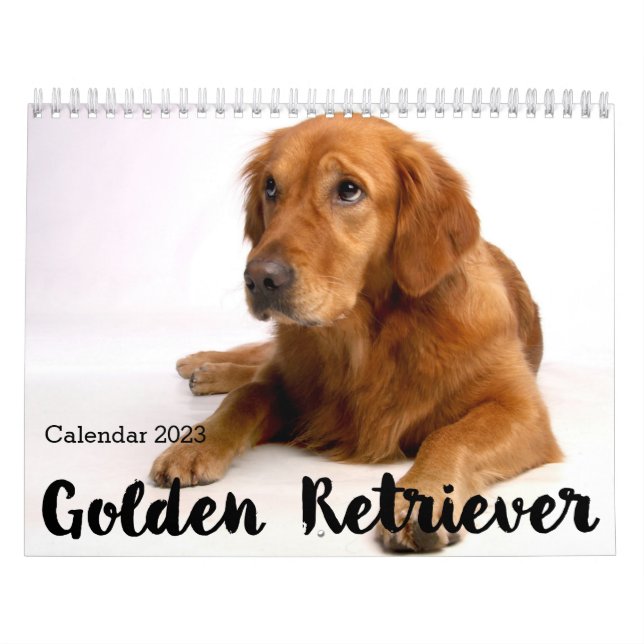 Personlig Golden Retriever Calendar 2023 Kalender (Omslag)