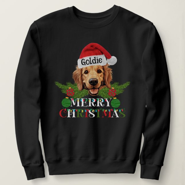 Personlig Golden Retriever God jul T Shirt (Design framsida)