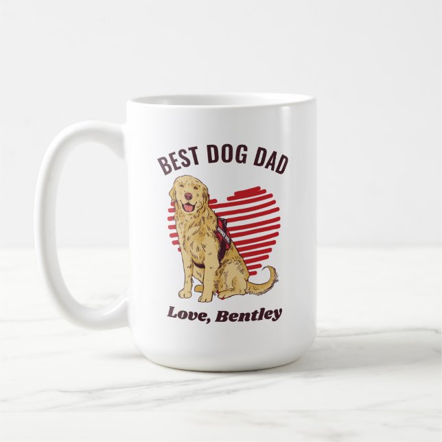 Personlig Golden Retriever Hund Anpassningsbar Pap Kaffemugg (Vänster)