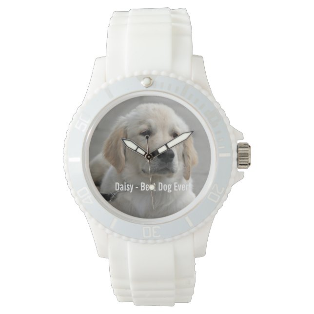 Personlig Golden Retriever Hund Photo and Namn Armbandsur (Framsida)