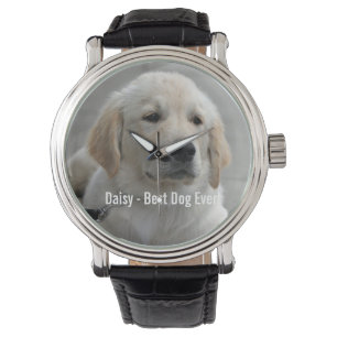 Personlig Golden Retriever Hund Photo and Namn Armbandsur