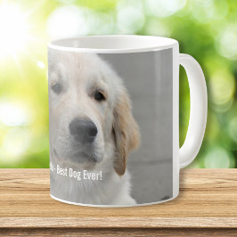 Personlig Golden Retriever Hund Photo and Namn Kaffemugg