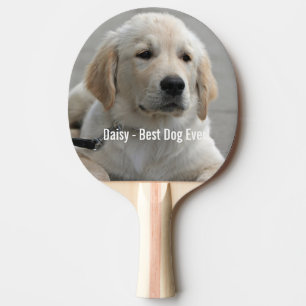 Personlig Golden Retriever Hund Photo and Namn Pingisracket
