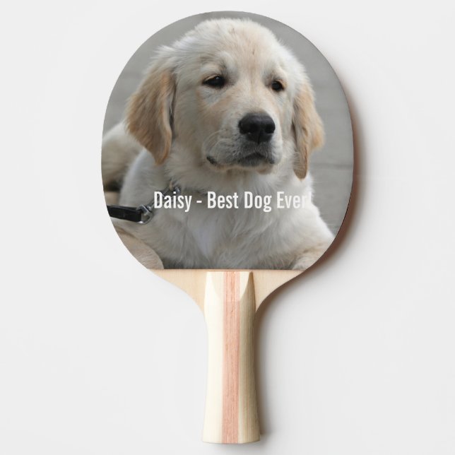 Personlig Golden Retriever Hund Photo and Namn Pingisracket (Framsidan)