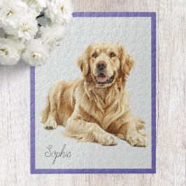 Personlig Golden Retriever Jigszle Puzzle Pussel