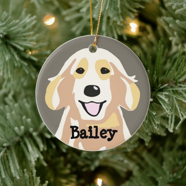 Personlig Golden Retriever Julgransprydnad Keramik (Träd)
