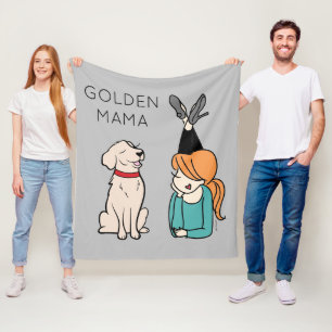 Personlig Golden Retriever Mamma Fleece Blanket