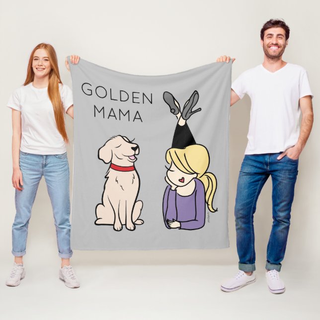 Personlig Golden Retriever Mamma Fleecefilt (På plats)