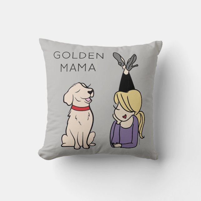 Personlig Golden Retriever Mamma Kudde (Framsida)