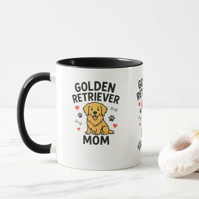 Personlig Golden Retriever Mamma Mugg - Anpassad H (Med munk)