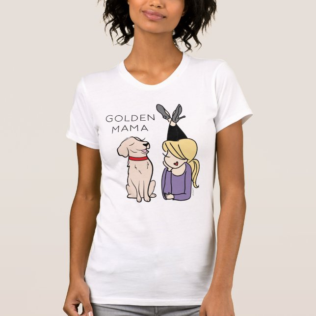 Personlig Golden Retriever Mamma T-Shirt (Framsida)
