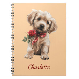 Personlig Golden Retriever med anpassat namn Anteckningsbok