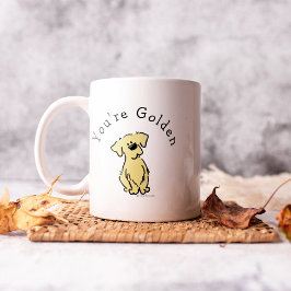 Personlig Golden Retriever Puppy Simple White Kaffemugg