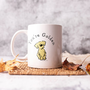 Personlig Golden Retriever Puppy Simple White Kaffemugg