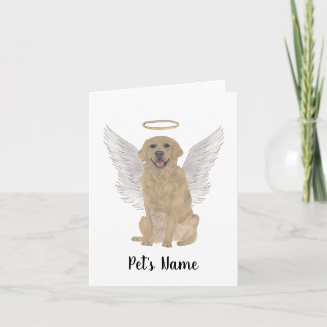 Personlig Golden Retriever Sympathy Memorial Kort (Framsida)