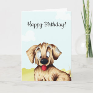 Personlig Golden Retriever Tecknad Birthday Kort