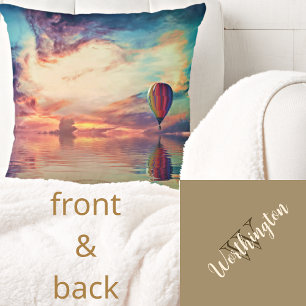 Personlig Golden Tan Luftballong Sunrise Kudde