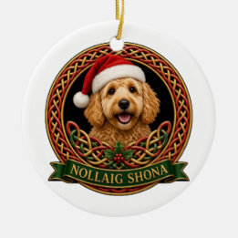 Personlig Goldendoodle Nollaig Shona-knut Julgransprydnad Keramik