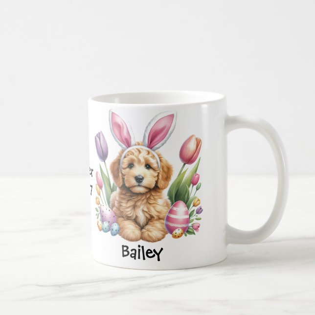 Personlig Goldendoodle Påskhare/Vår Mugg (Höger)