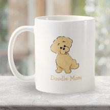 Personlig Goldendoodle-valp Söt Hund Konst Mugg