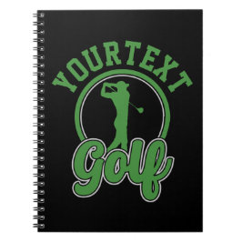Personlig Golf ADD NAMN Retro Pro Golfer Swing Anteckningsbok