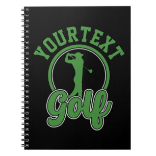 Personlig Golf ADD NAMN Retro Pro Golfer Swing Anteckningsbok