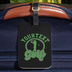 Personlig Golf ADD NAMN Retro Pro Golfer Swing Bagagebricka