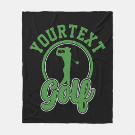Personlig Golf ADD NAMN Retro Pro Golfer Swing Fleecefilt