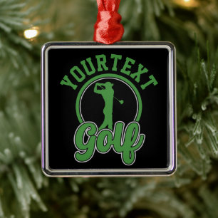 Personlig Golf ADD NAMN Retro Pro Golfer Swing Julgransprydnad Metall