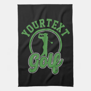 Personlig Golf ADD NAMN Retro Pro Golfer Swing Kökshandduk