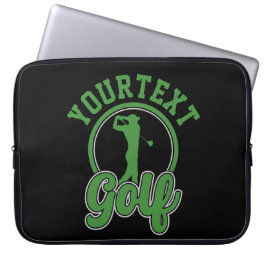 Personlig Golf ADD NAMN Retro Pro Golfer Swing Laptop Fodral