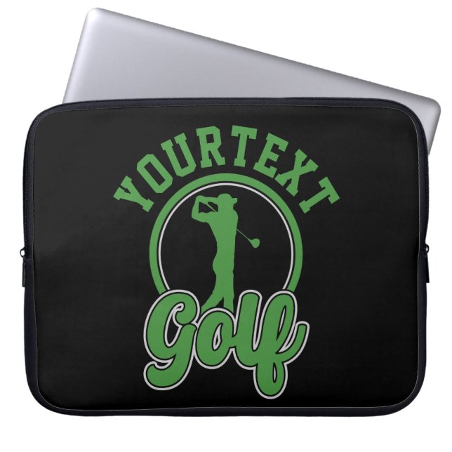 Personlig Golf ADD NAMN Retro Pro Golfer Swing Laptop Fodral (Framsidan)