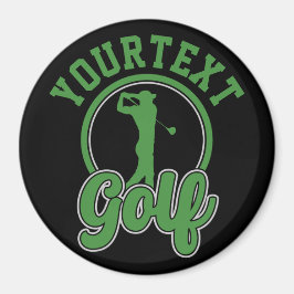 Personlig Golf ADD NAMN Retro Pro Golfer Swing Magnet