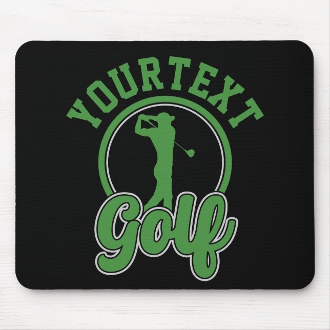 Personlig Golf ADD NAMN Retro Pro Golfer Swing Musmatta (Framsidan)