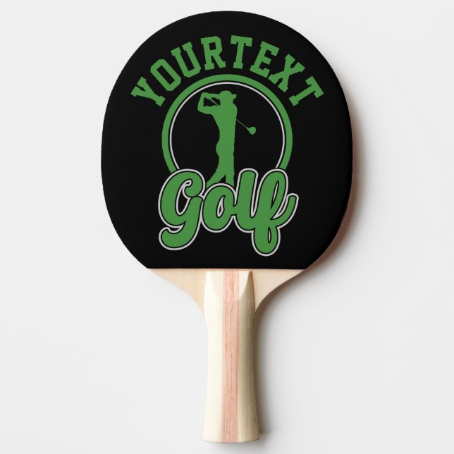 Personlig Golf ADD NAMN Retro Pro Golfer Swing Pingisracket (Framsidan)