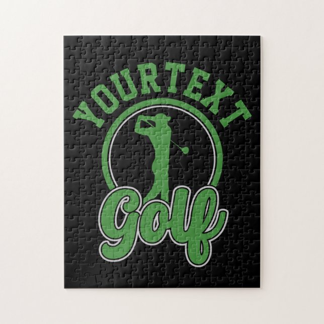 Personlig Golf ADD NAMN Retro Pro Golfer Swing Pussel (Vertikal)