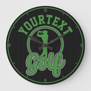 Personlig Golf ADD NAMN Retro Pro Golfer Swing Stor Klocka
