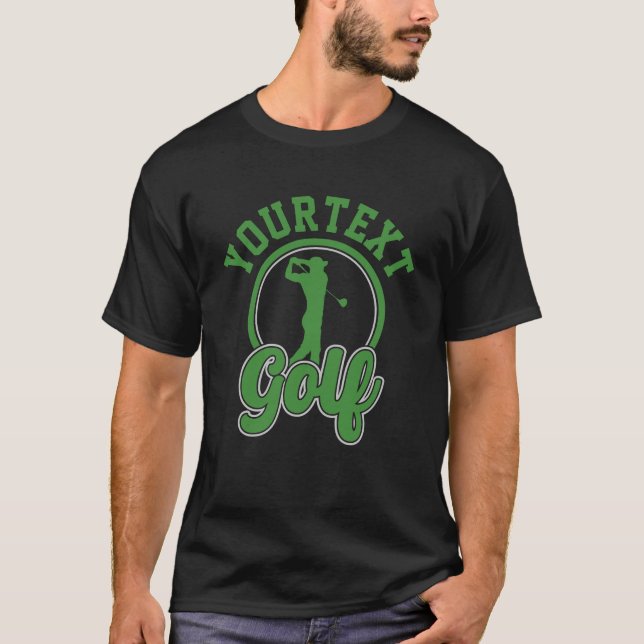 Personlig Golf ADD NAMN Retro Pro Golfer Swing T Shirt (Framsida)