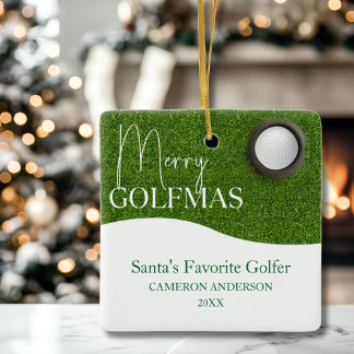 Personlig Golf älskare God jul Foto Julgransprydnad Keramik