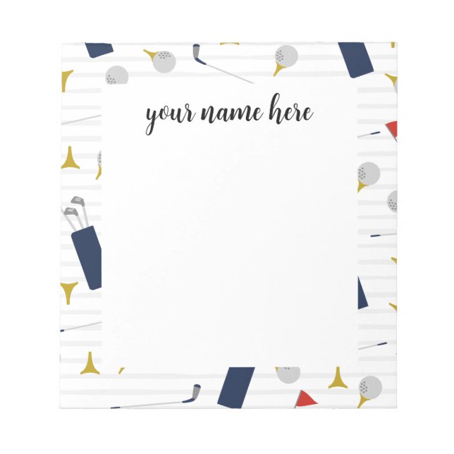 Personlig Golf-anteckningsblock Anteckningsblock (Framsida)