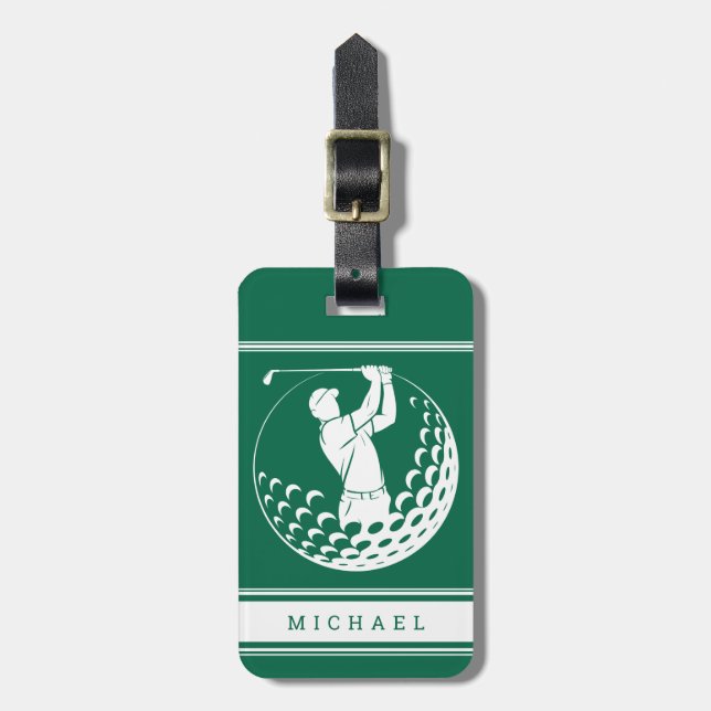 Personlig golf  bagagebricka (Vertikal Framsida)