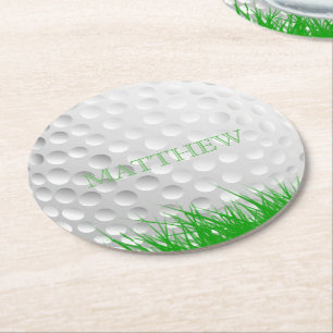 Personlig Golf Boll i gräs Underlägg Papper Rund